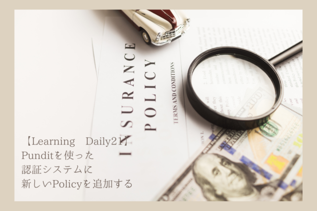 【Learning Daily21】Punditを使った認証システムに新しいPolicyを追加する